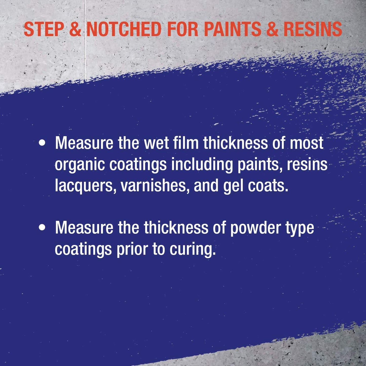 TCP Global Wet Film Thickness Gauge Comb, 1-80 Mil Scale, Step and notched for Paints Resins