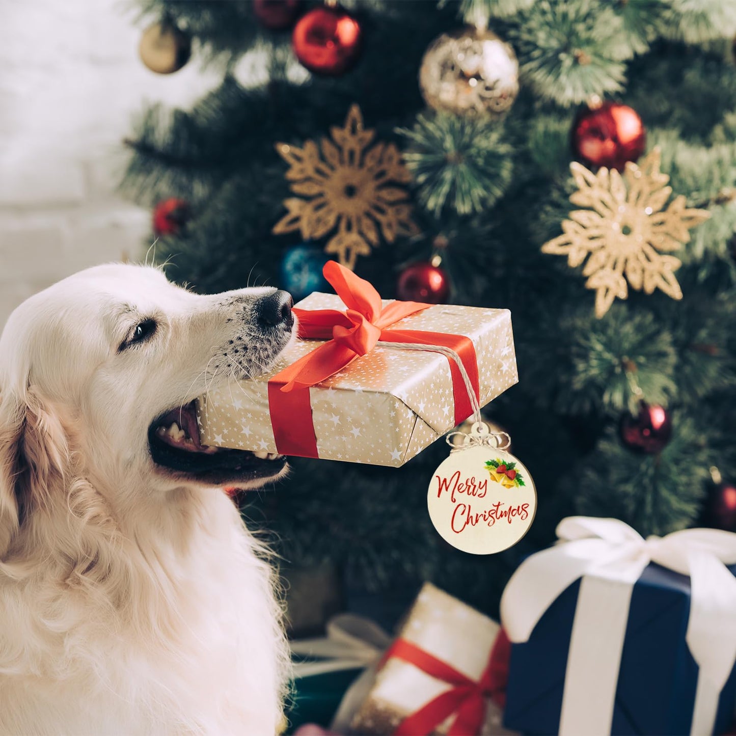 Wooden Christmas Ornaments to Paint Christmas Bell Decoration Cutouts Unfinished 24PCS 3.5 x 3 inches, DIY Blank Unfinished Christmas Tree Wood Discs Ornament for Home Crafts Hanging