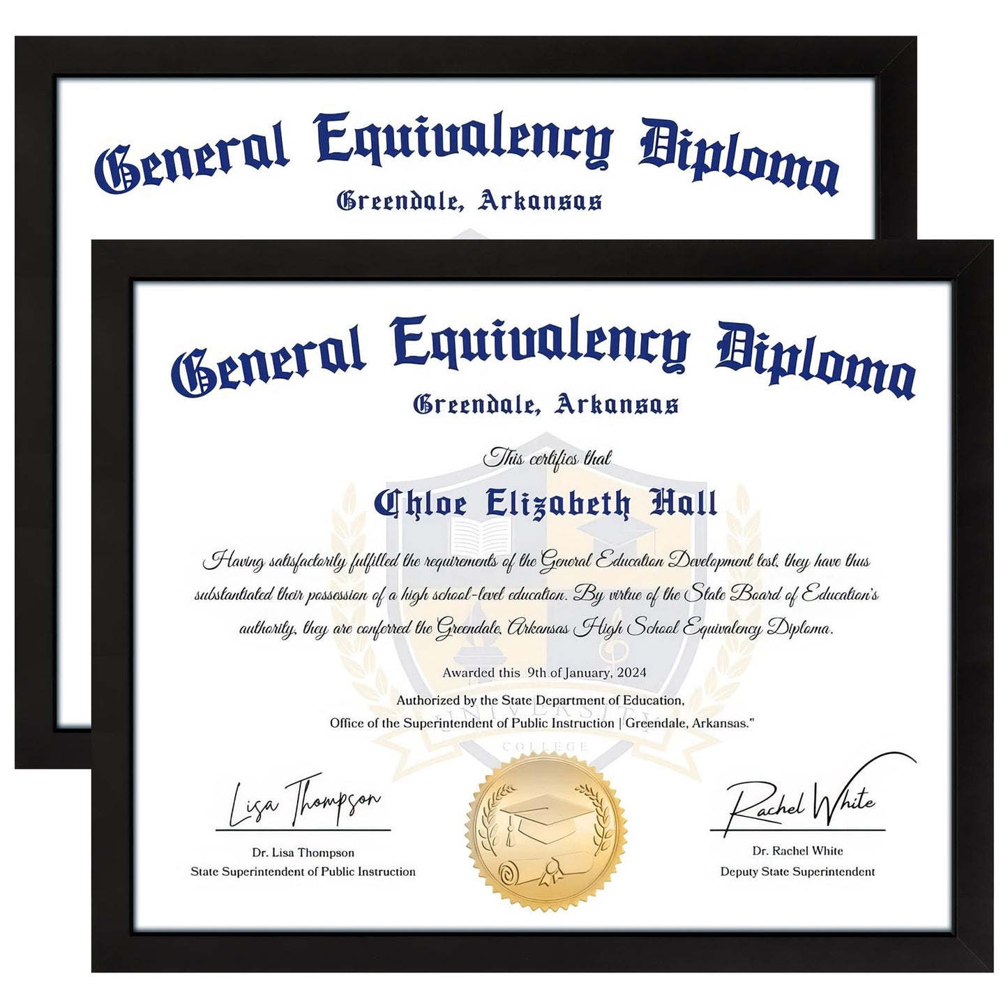 FIXSMITH 8.5x11 Diploma Frame, Black Picture Frame with Clear Plexiglass, 2 Pack Certificate Frame for Wall Display, 8.5x11 Document Frame, High School Diploma Frame