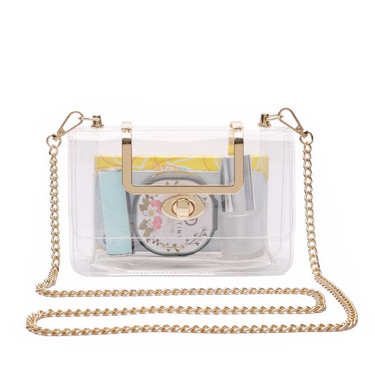MOETYANG Clear Purse Stadium Approved for Women, Small Clear Crossbody Bag Fashion, Cute See Through Clutch Mini Shoulder Bag