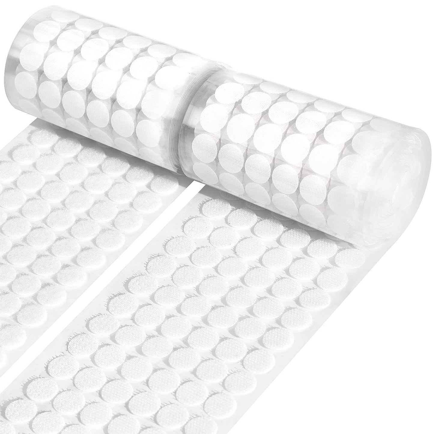 WXBOOM 2000pcs (1000 Pairs) 0.59" Self Adhesive Dots, White Hook & Loop Dots Waterproof Sticky Back Nylon for School Classroom Office Home 15mm/0.59" Diameter