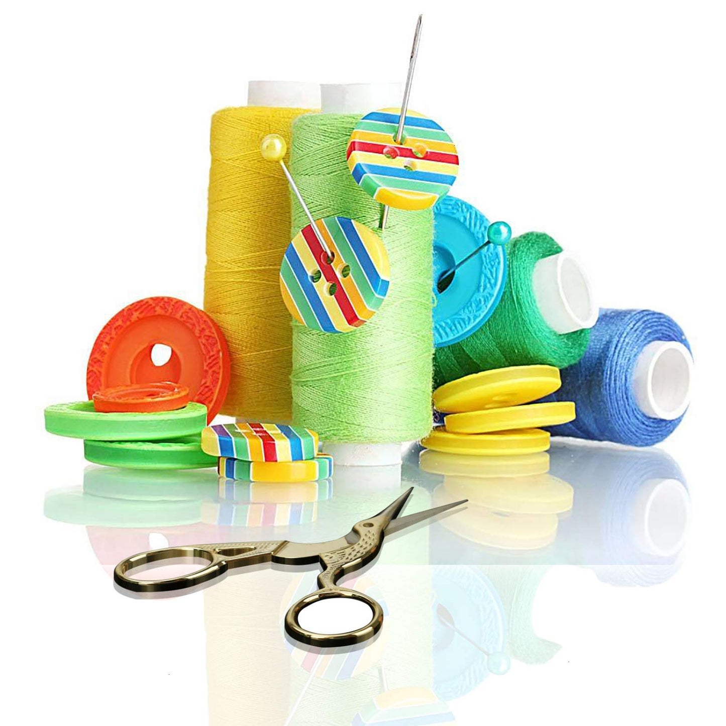 Embroidery Scissors, Stainless Steel Sharp Stork Scissors for Sewing Crafting, Art Work, Threading, Needlework - DIY Tools Dressmaker Small Shears - 2 Pcs (3.6 Inches, Gold)