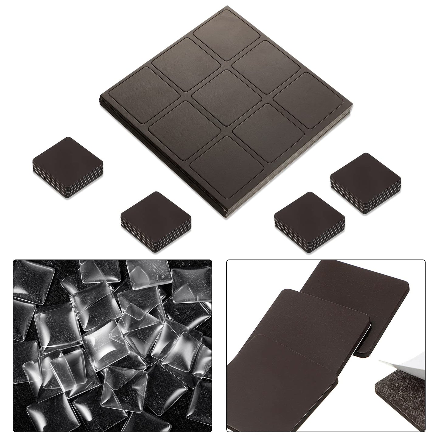 72 Pieces Craft Magnets Glass Ceramic Ferrite Magnet with Adhesive Backing and Transparent Clear Glass Cabochons for DIY Craft Fridge Refrigerator Magnets Pendants(Square,1.2 Inch)