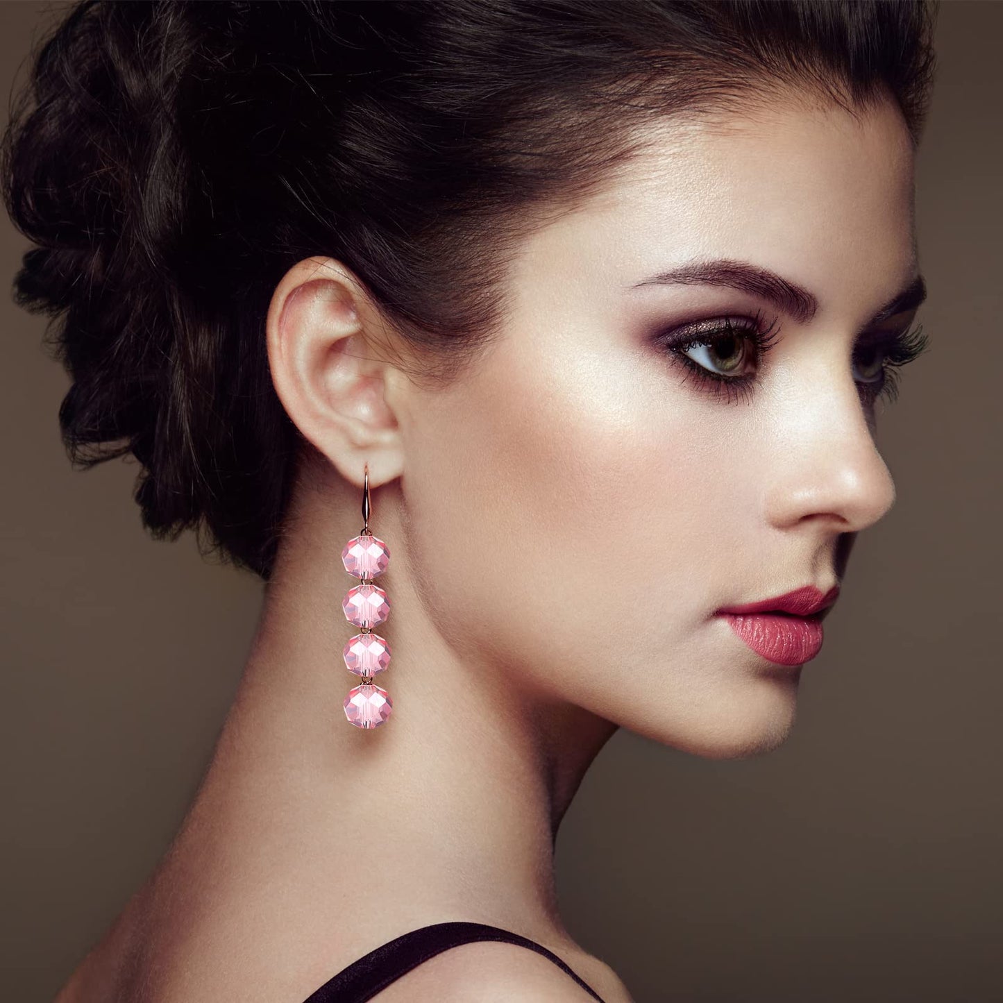 600 Pcs Crystal Glass Beads for Jewelry Making Bulk Faceted Gemstone Rondelle Loose Beads for Bracelet DIY Crafts 8 mm, 6 mm, 4 mm(Pink AB Color)