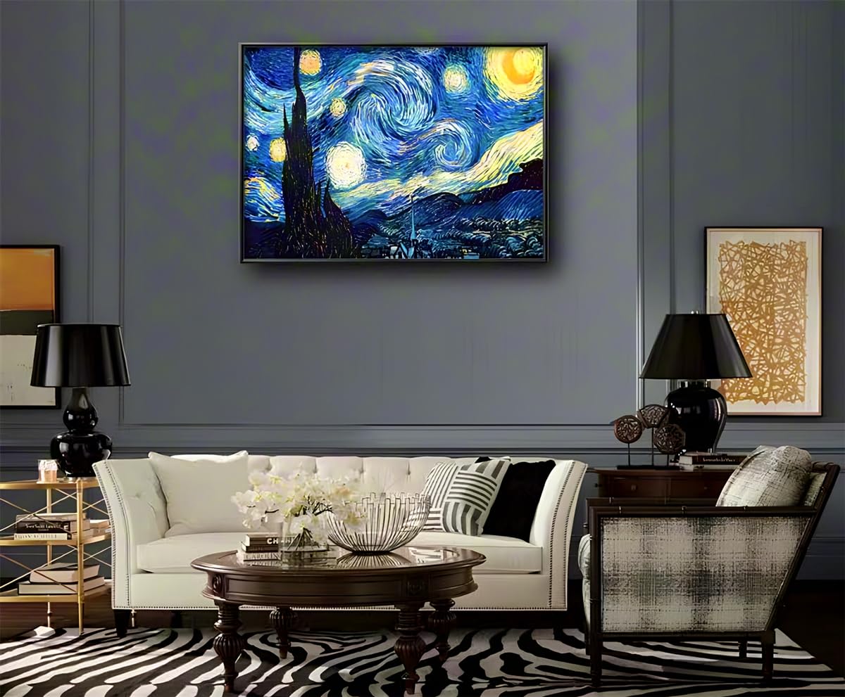 NIHO-JIUMA Van Gogh Starry Night Diamond Painting Kits,5D Diamond Art Van Gogh Full Drill Craft Painting Gift for Adult、Home Decor(30x40cm/12x16 Inches)