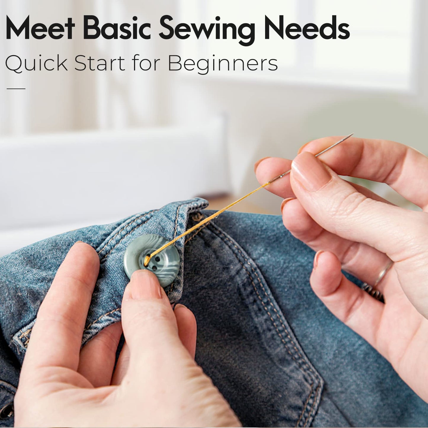 Sewing Kit Gifts for Mom Grandma Friend Adults Beginner Kids Traveler, Portable Sewing Supplies Accessories Contains Thread, Needle, Scissors, Measure Tape, Dorm Room Essentials (Black, M)