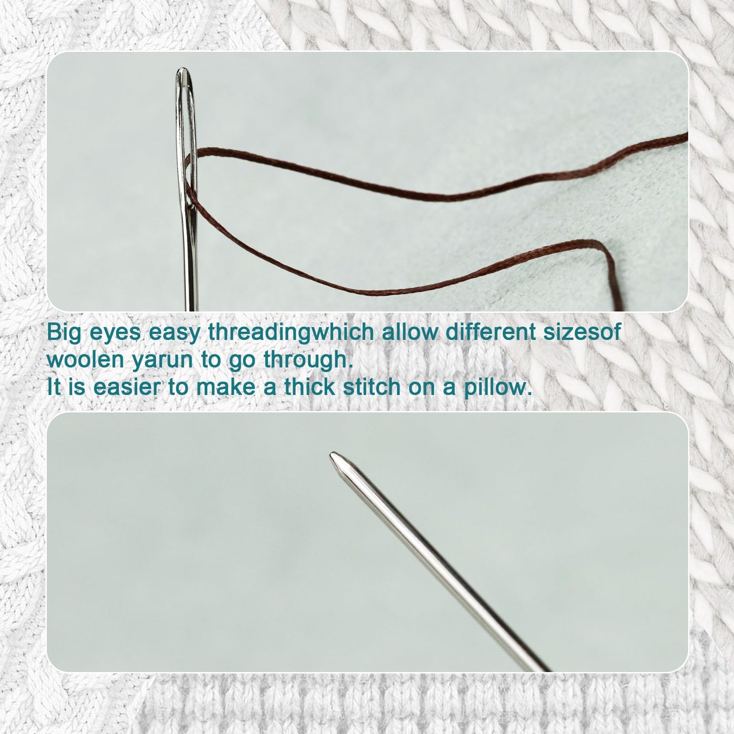 80/40 PCS Large-Eye Blunt Needles,8 Sizes Stainless Steel Yarn Knitting Needles,Sewing Needles,Crafting Knitting Weaving Stringing Needleswith Threaders for Finishing Off Crochet Projects CJ