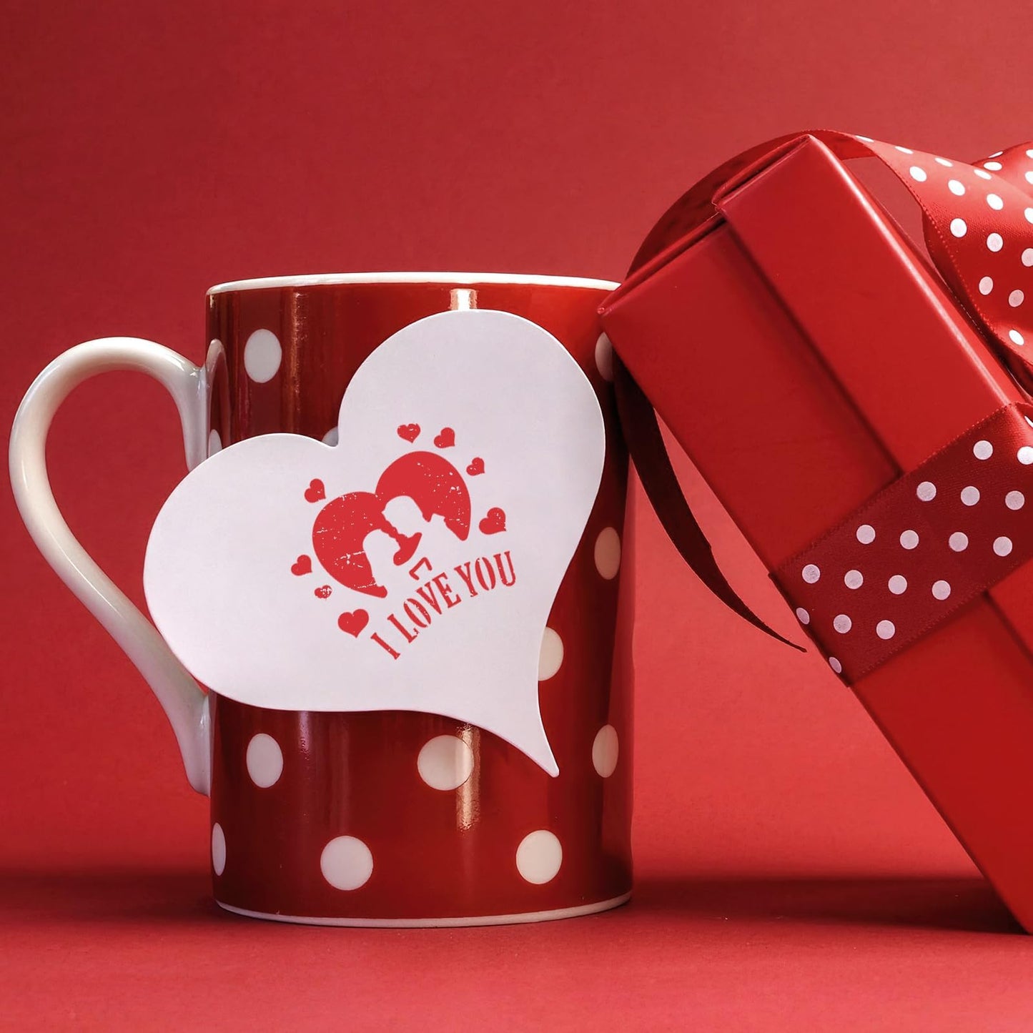 JULMELON Valentine's Day Stencils, 20Pcs Valentine Drawing Templates Reusable Plastic Template Stencils for Wall Floor Decor DIY Rock Dot Painting Art Projects (3inch)