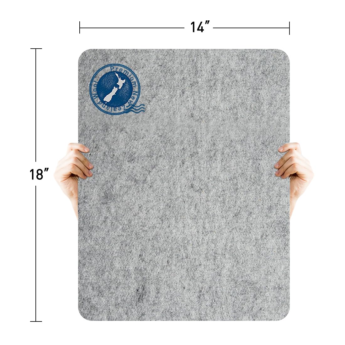 18" x 14" Wool Pressing Mat 100% New Zealand Felted Wool Ironing Mat Pad Blanket for Quilter, Sewing, Quilting Supplies and Notions