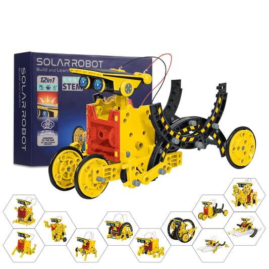 AESGOGO STEM Projects for Kids Ages 8-12, Solar Robot Science Building Kits, Birthday Gifts for 8 9 10 11 12-16 Year Old Boys Girls Teens, Robotics Powered by Sun or Battery(Not Include).
