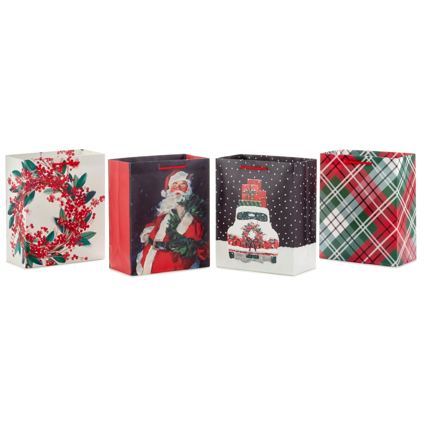 4 Medium Christmas Gift Bags with Handles