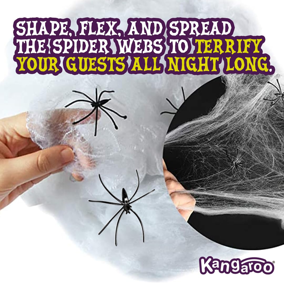 Halloween Decorations Outdoor, Indoor Spider Web, Spooky 800 sq. ft. Cobweb Halloween Patio Party Spider Webs, Spider Webs Halloween Decorations, Spider Webs & Fake Spiders