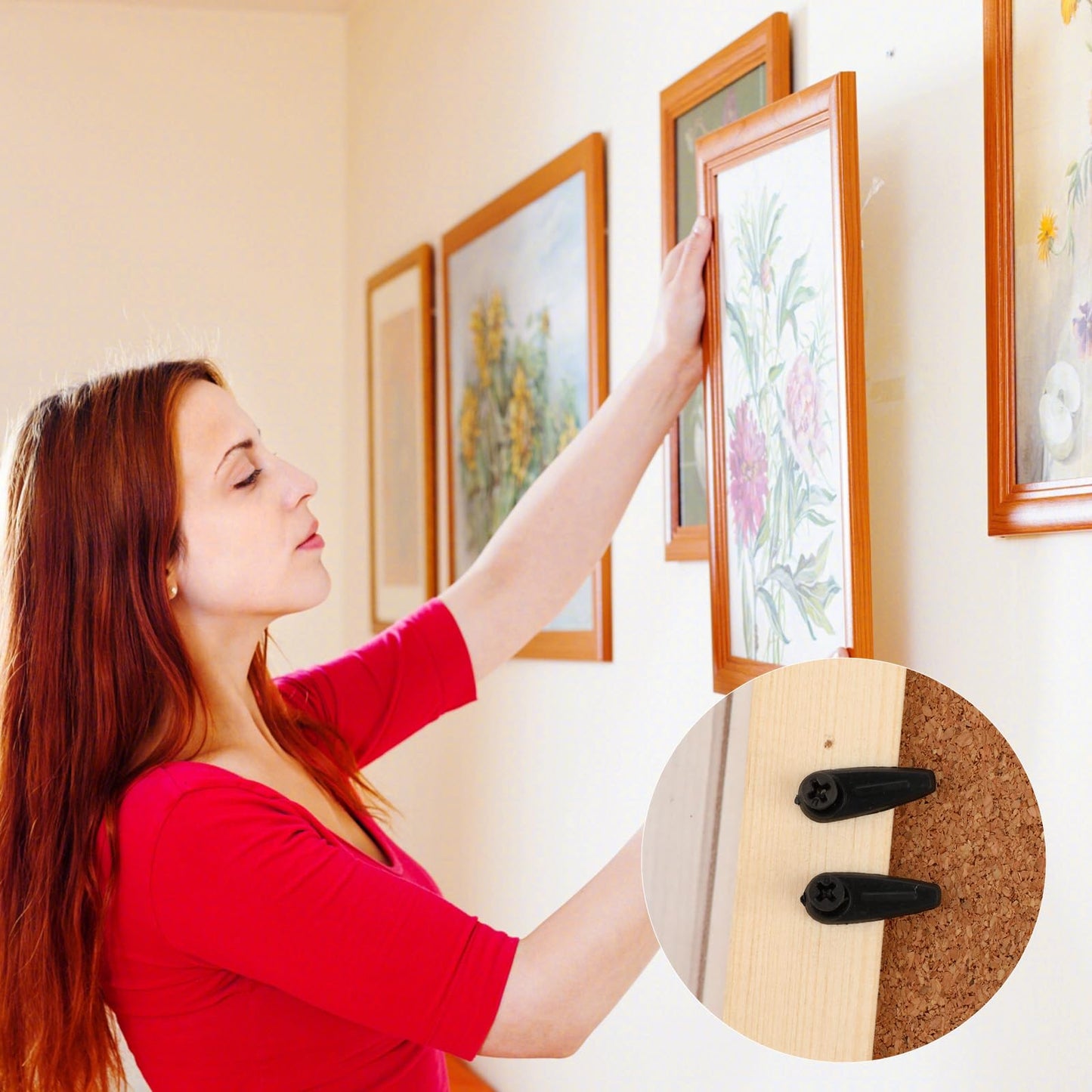 50 Pcs Picture Frame Backing Clips Buckle Black Back Pictures Frame Hardware Backing Clips Flat Metal Turn Button with Screws for Pictures Hanging, Artwork, Gift Box, Decoration Box