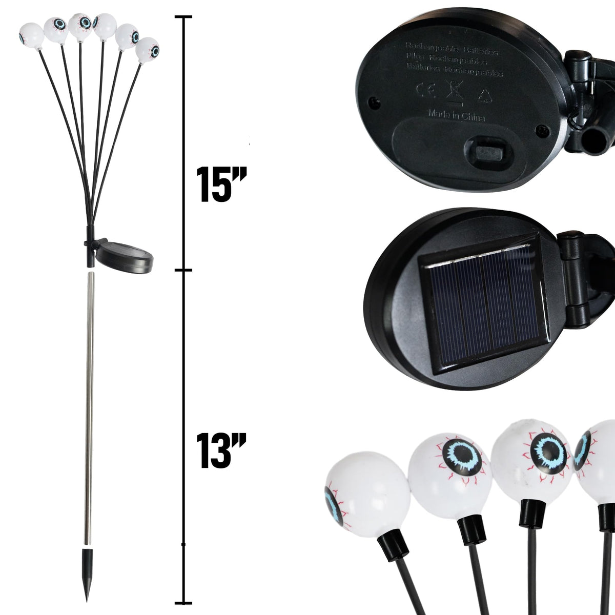 Dazzle Bright 4Pack Halloween Outdoor Solar Eyeball Lights Decorations