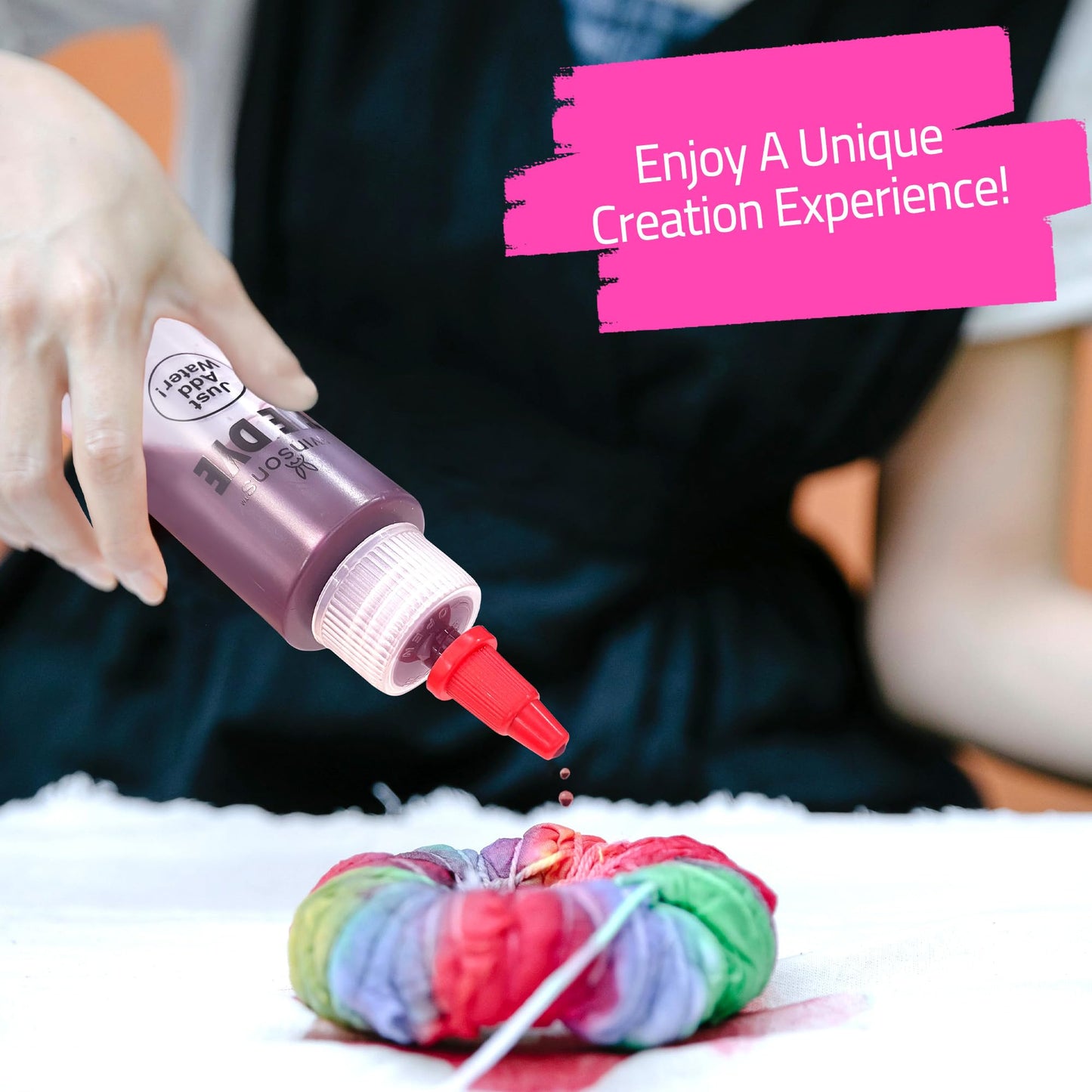 Tie Dye Kit, Tie Dye Set for Kids, 18 Vibrant Colors Pre-Filled Tye Dye Bottles, Non Toxic Permanent Fabric Dye Art Set, Easy DIY Fabric Art - Create Fun