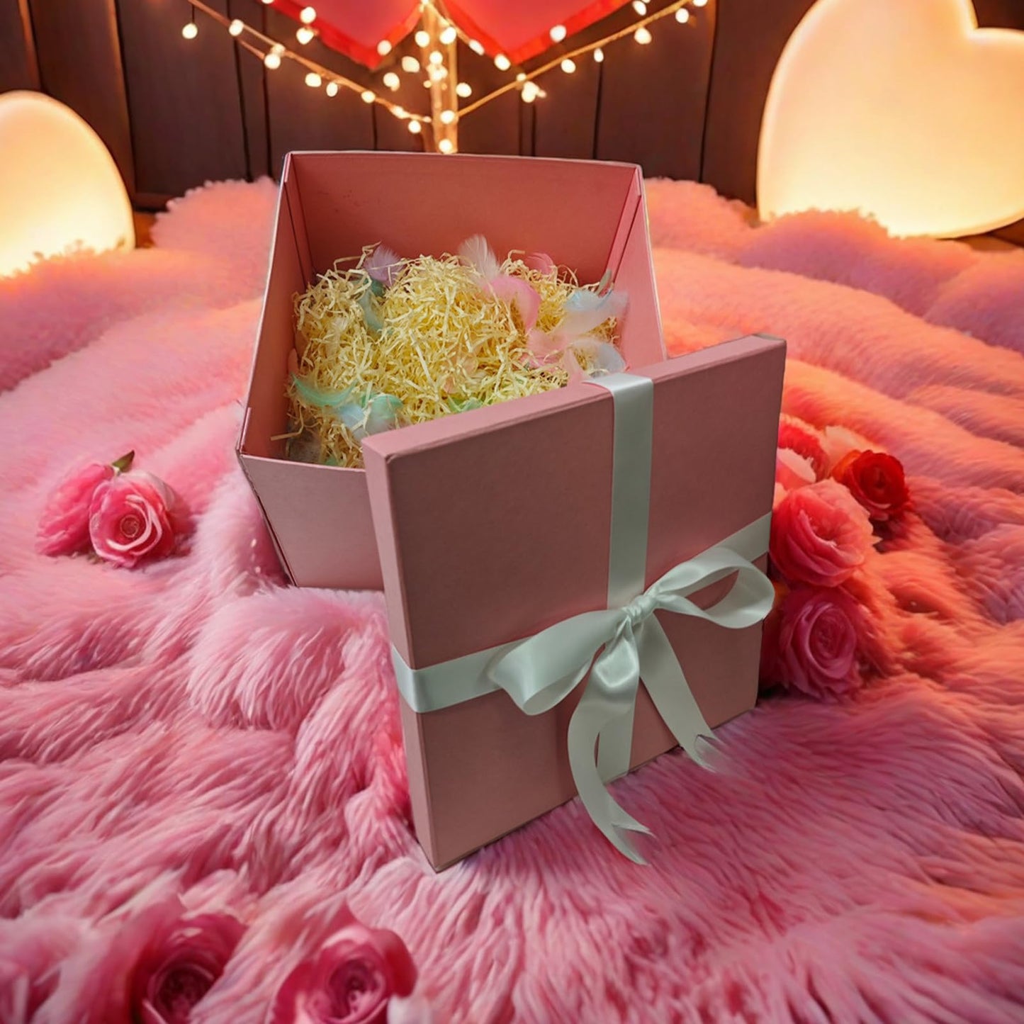 Large Gift Box 12x12x10 Inches,Pink Gift Boxes for Presents,Birthday Box,for Packaging,Valentine's Day,Mother's Day,Christmas,Anniversaries,Family or Business.