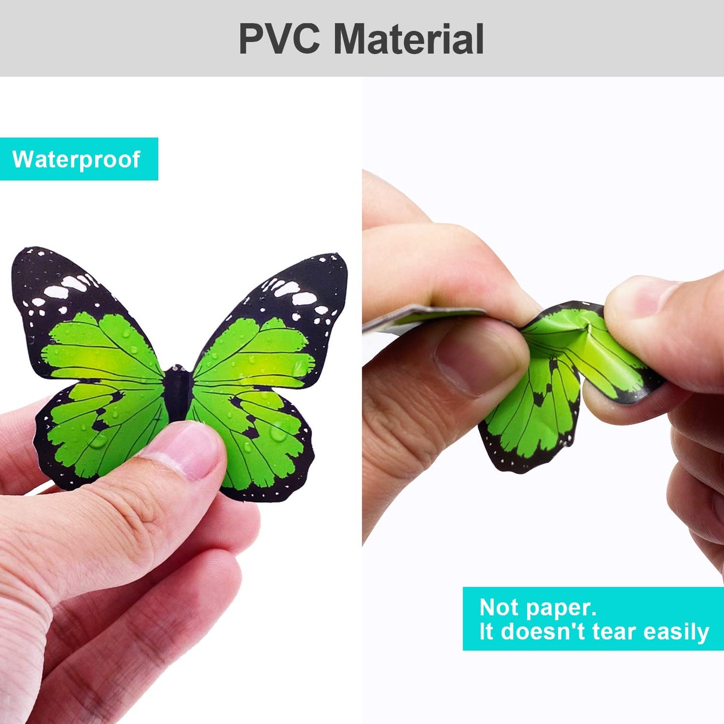 80pcs Butterfly Wall Decor - Plastic Butterflies Wings Foldable Removable Waterproof Reusable Mural Wall Stickers for Home Room Bedroom Nursery Party Wedding Decorations