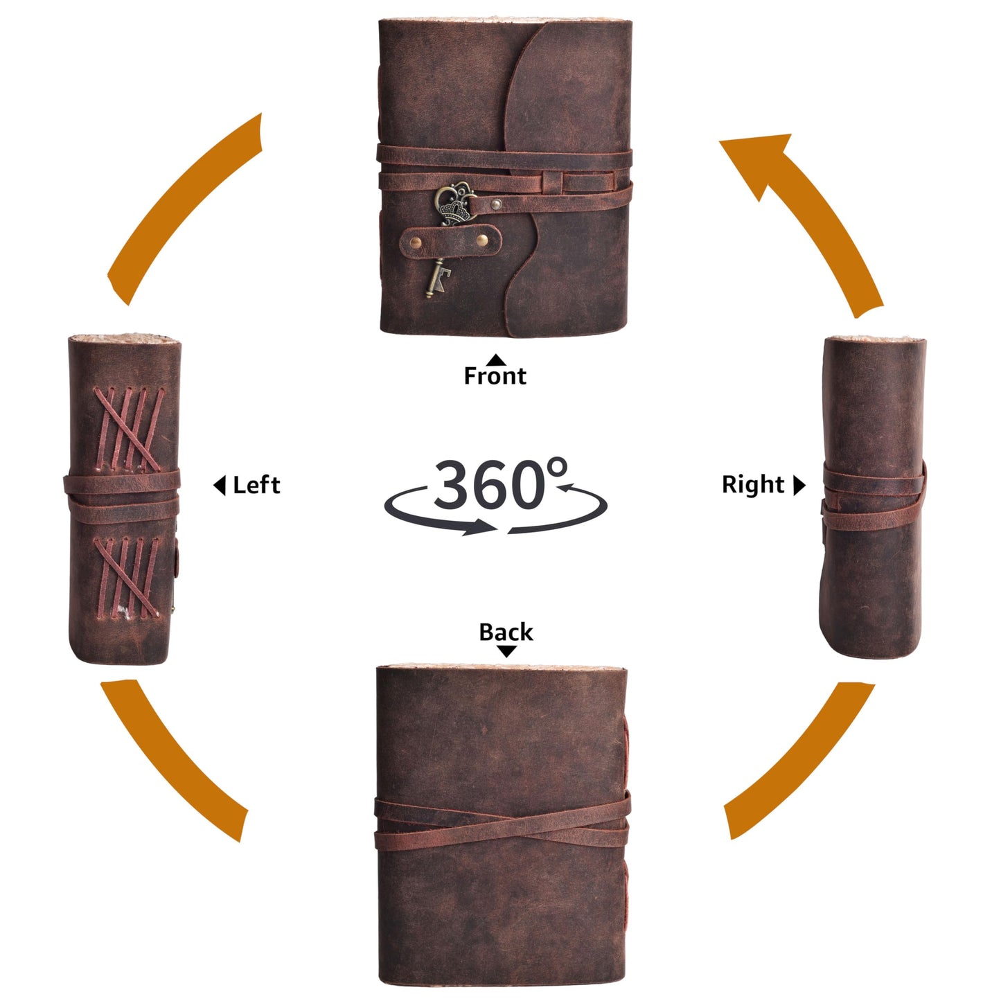 LEATHER VILLAGE Leather Journal – 200 Handmade Vintage Deckle Edge Paper – Leather bound Journal For Women Men- Vintage Key Closure - Book of Shadows - 6X4 inches (A6) - Fuchsia