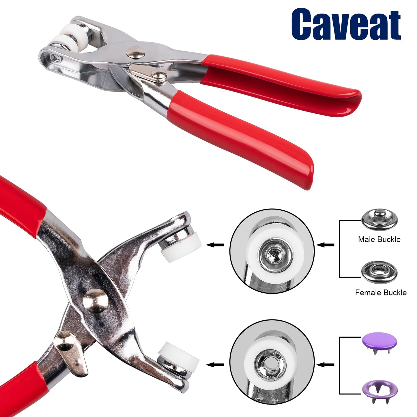 200 Sets Snap Button Kit, 9.5mm 10 Colors Snaps for Fabric, Snap Fastener Tool, Ideal for DIY Buttons for Clothes (100 Hollow and 100 Solid)