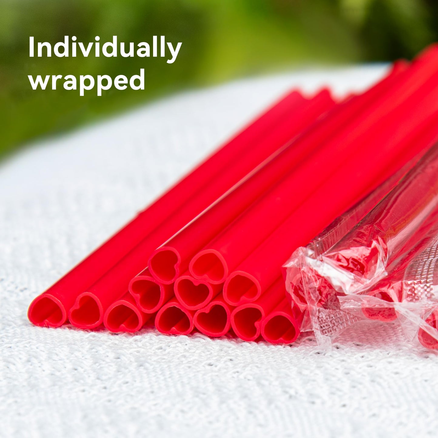 50pcs Red Heart Straws - Wine Glass Straws for Cocktail Parties & Romantic Dinners, Bridal Showers