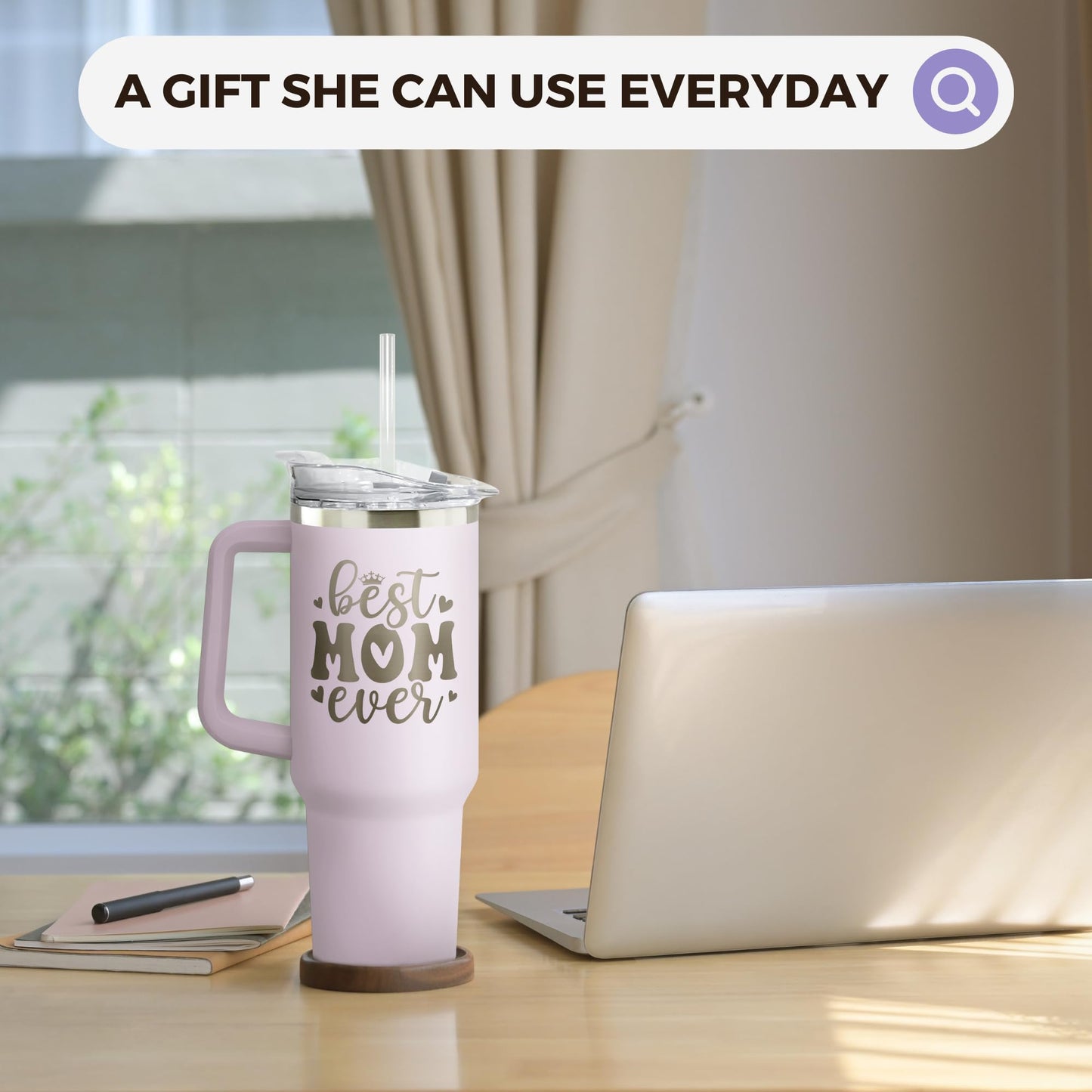 KatAndNat Gifts for Mom from Daughter, Son, Kids - Birthday, Valentines, Christmas, Mothers Day Gifts for Mom - Mama Mother Cup for Women - 40 Oz Purple Stainless Steel 2-sided Tumbler with Lid