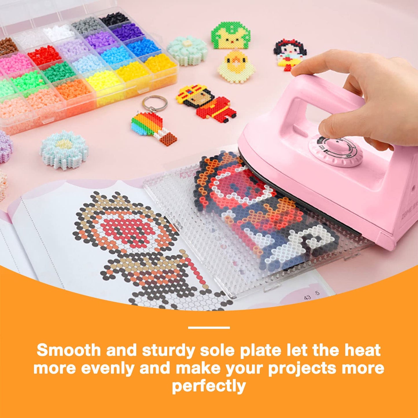 Mini Crafts Iron Handy Heat Press Machine Kit Portable with PVC Doormat for Heat Transfer, Charging Base Accessories for DIY T-Shirt Shoe Bag Vinyl Projects