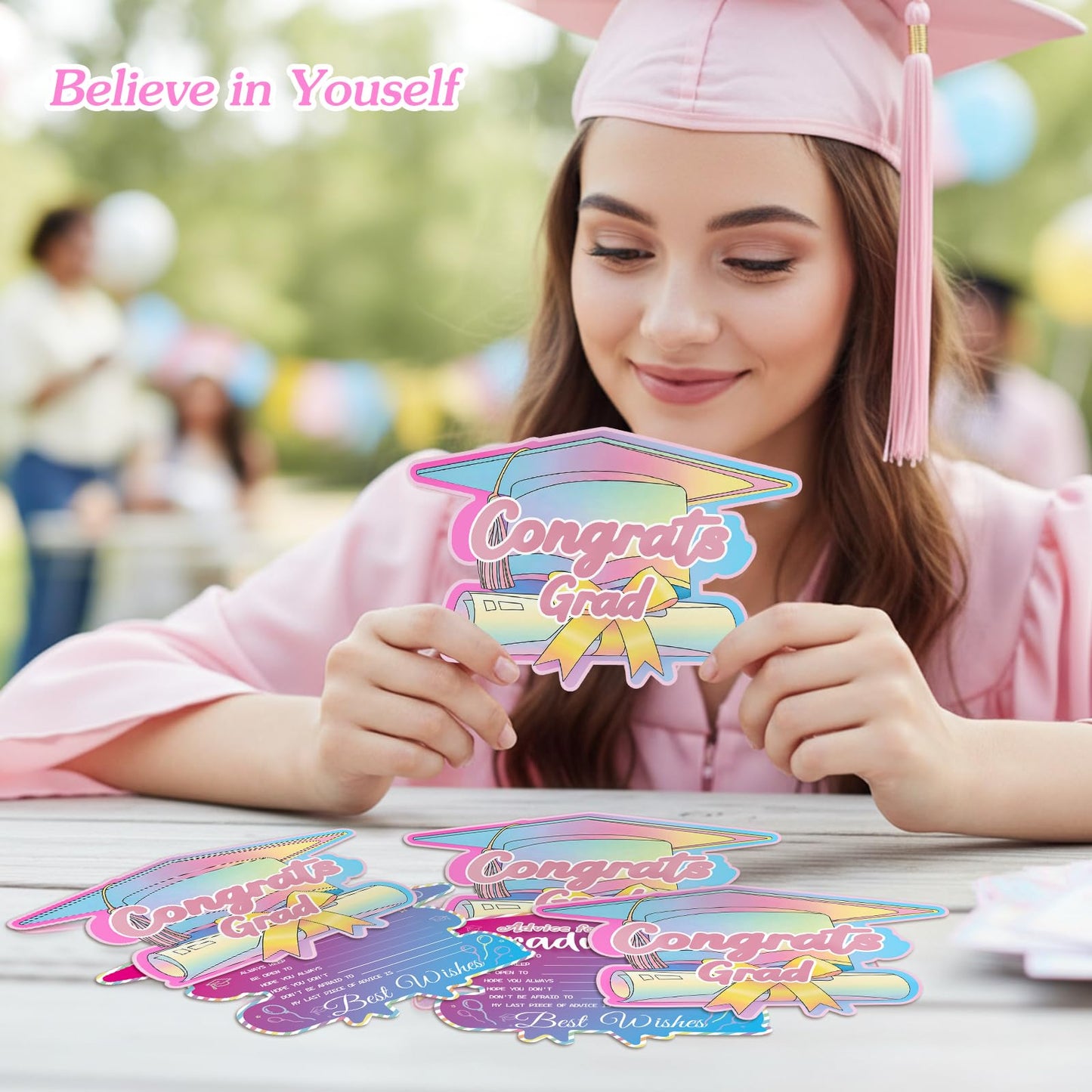 FaCraft Graduation Advice Cards for Graduate-36PCS Class of 2026 College High School Senior School University Grad Graduation Game Activity Grad Party Favor Supplies Decorations-Best Wishes & Advice