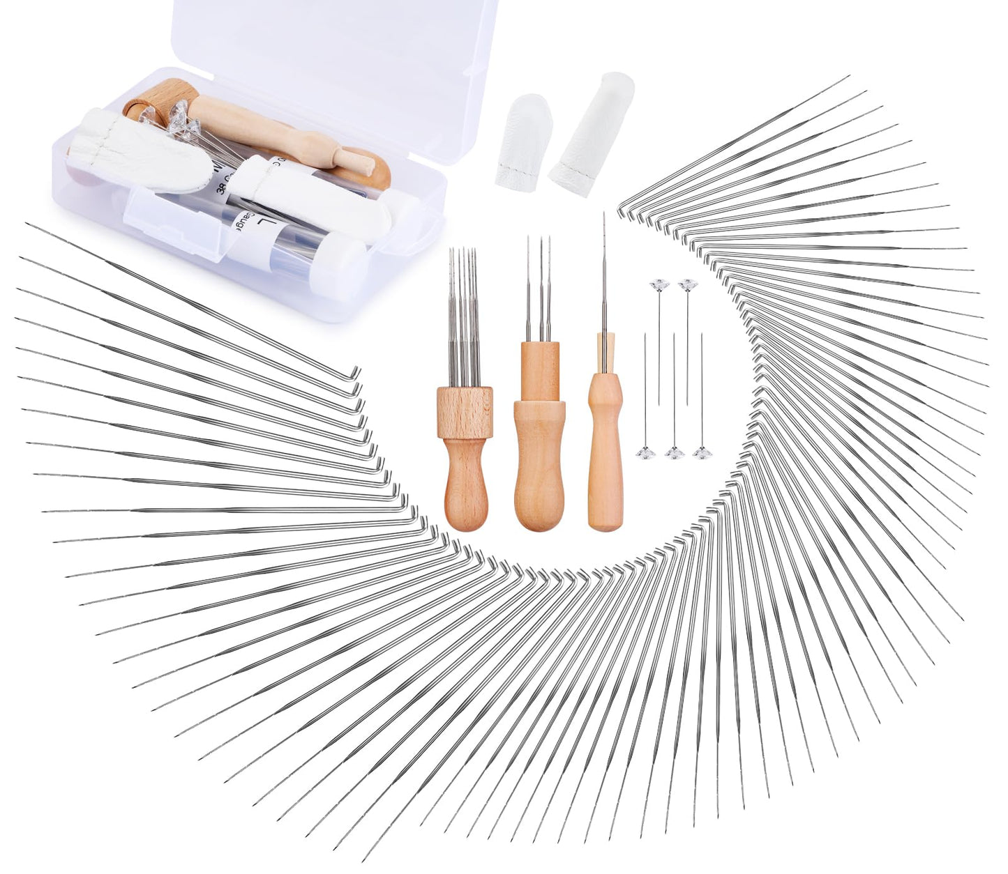 Needle Felting Needles, 89PCS Needle Felting Kits, Needle Felting Supplies,75 Wool Felting Needles, 3 Wooden Handle for Making Felt Animals Doll Painting Handicraft 36/38/40 Gauge