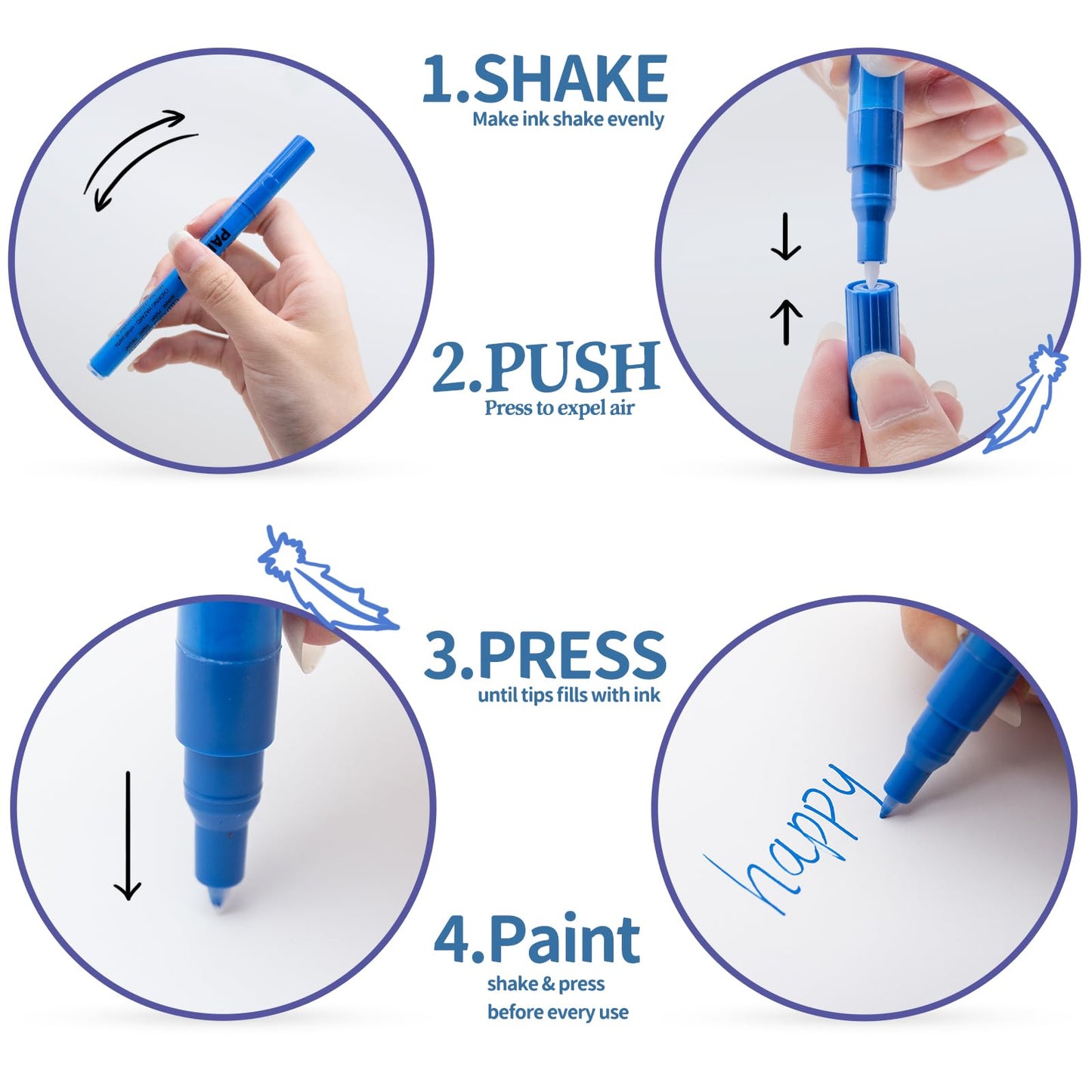 DEYONI 12 Colors Acrylic Paint Pens for Kid 0.7mm, Extra Fine Paint Pens Acrylic Markers Canvas, Rock Painting, Wood, Fabric, Ceramic, Stone, Metal, Art Supplies