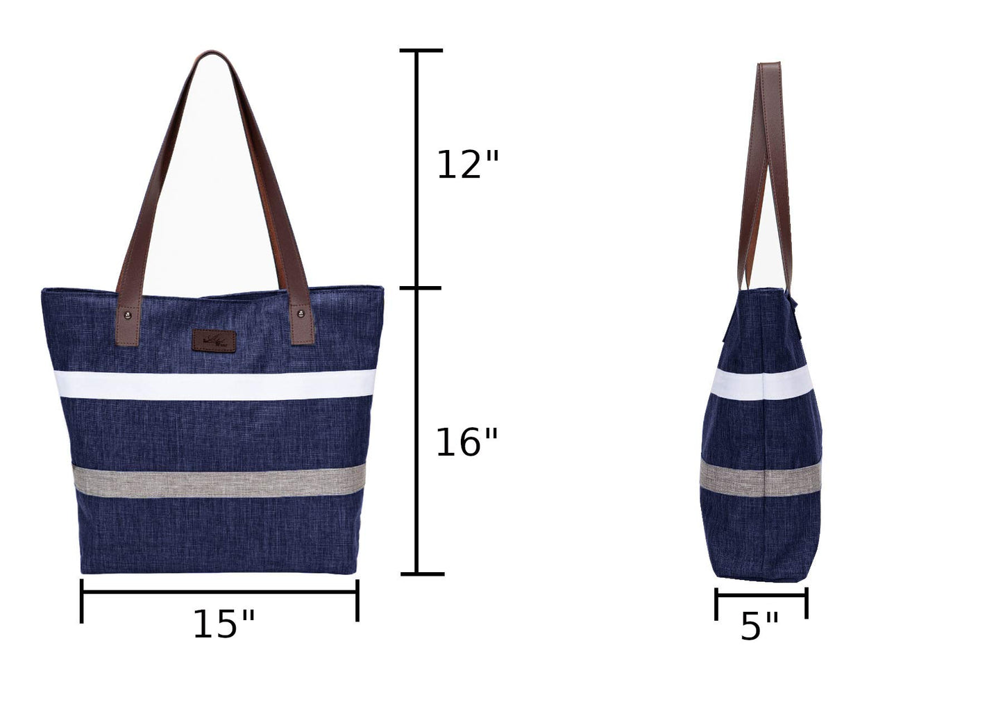 Shoulder Tote Bag Purse Top Handle Satchel Handbag For Women Work College Travel Business Shopping Casual (Blue) Upgraded