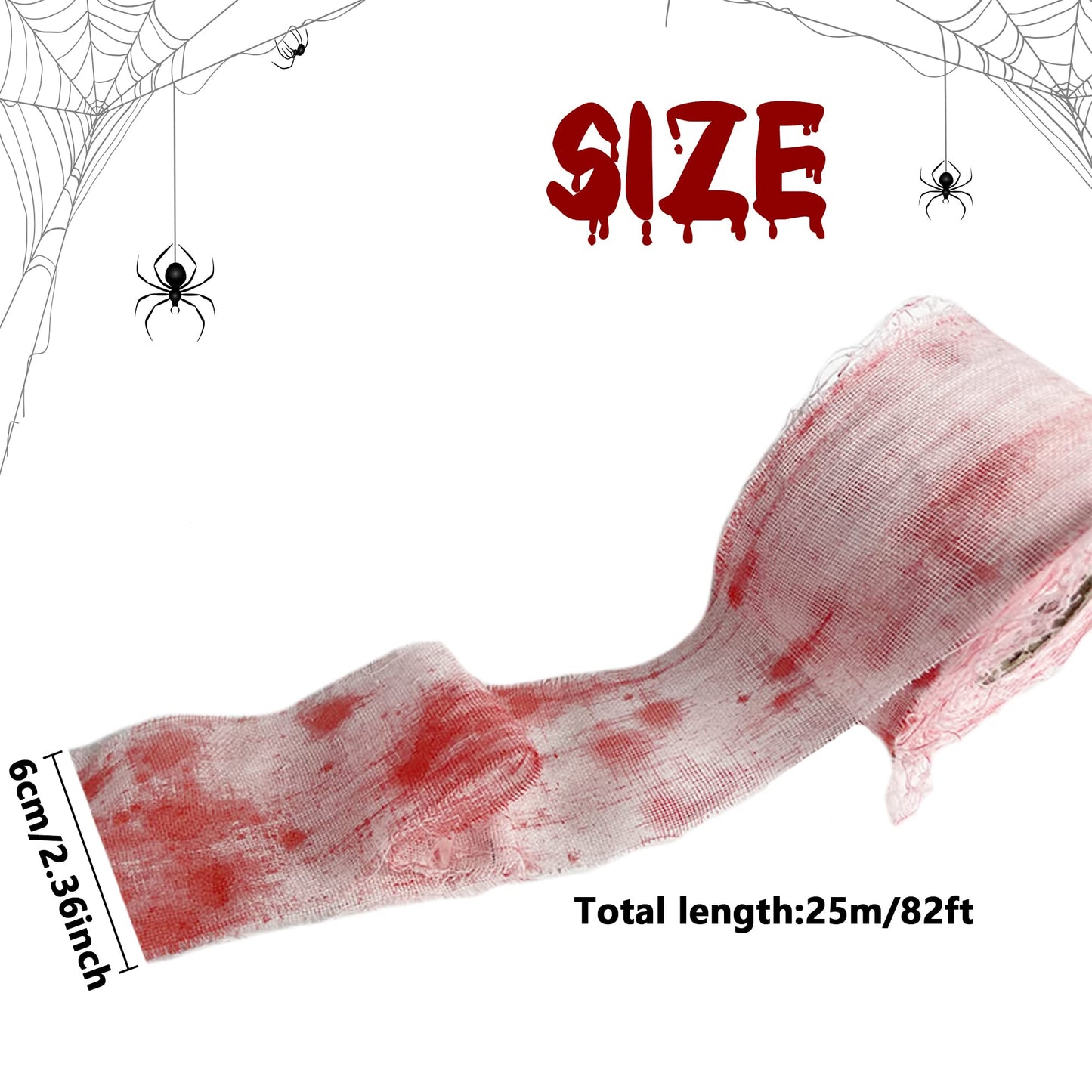 Watayo 82 ft Halloween Creepy Blood Cloth-Scary Creepy Cloth with Bloody Prints-Spooky Fabric Blood Strip Drape for Halloween Doorway Curtain Costume Decor