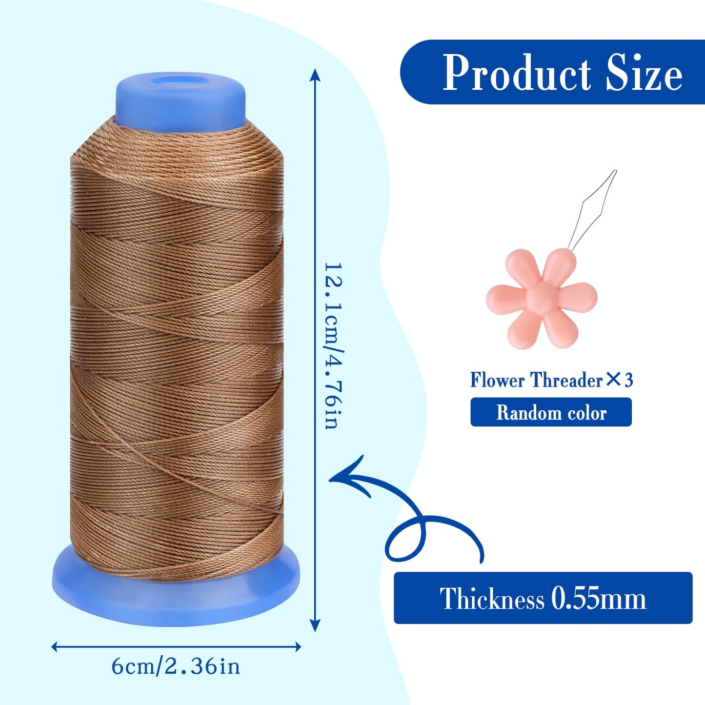 Premier Yarn 0.55mm Beading Thread - 490 Yards Round Polyester Cord, Ideal for DIY Craft, Bracelet Making, Jewelry & Sewing