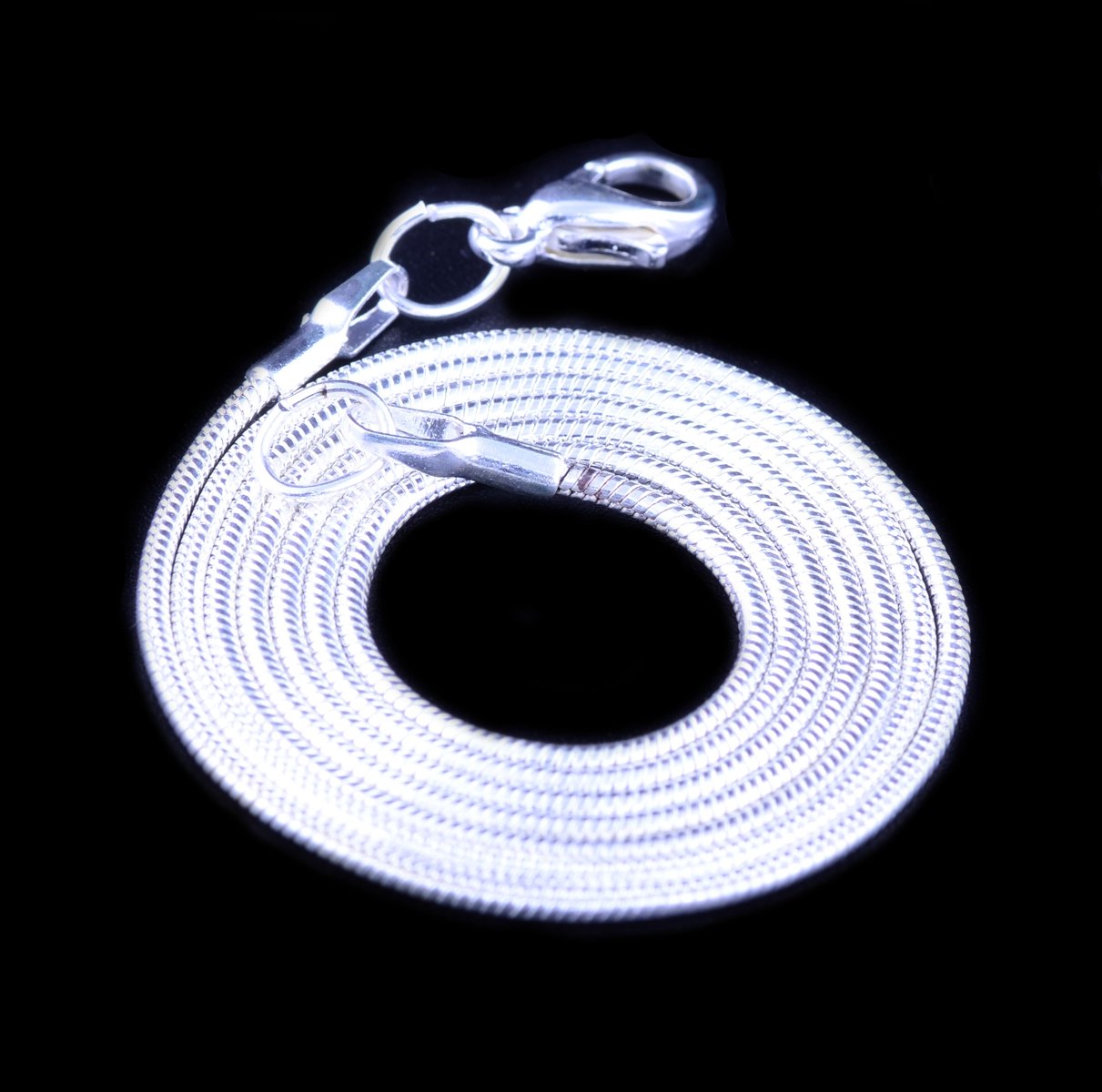 Snake Chain Necklace White Brightening 24pcs 925 Silver Plated 1.2mm DIY Shining Link with Lobster Clasps for Jewelry Making (20 inch, Shining White Brightening)
