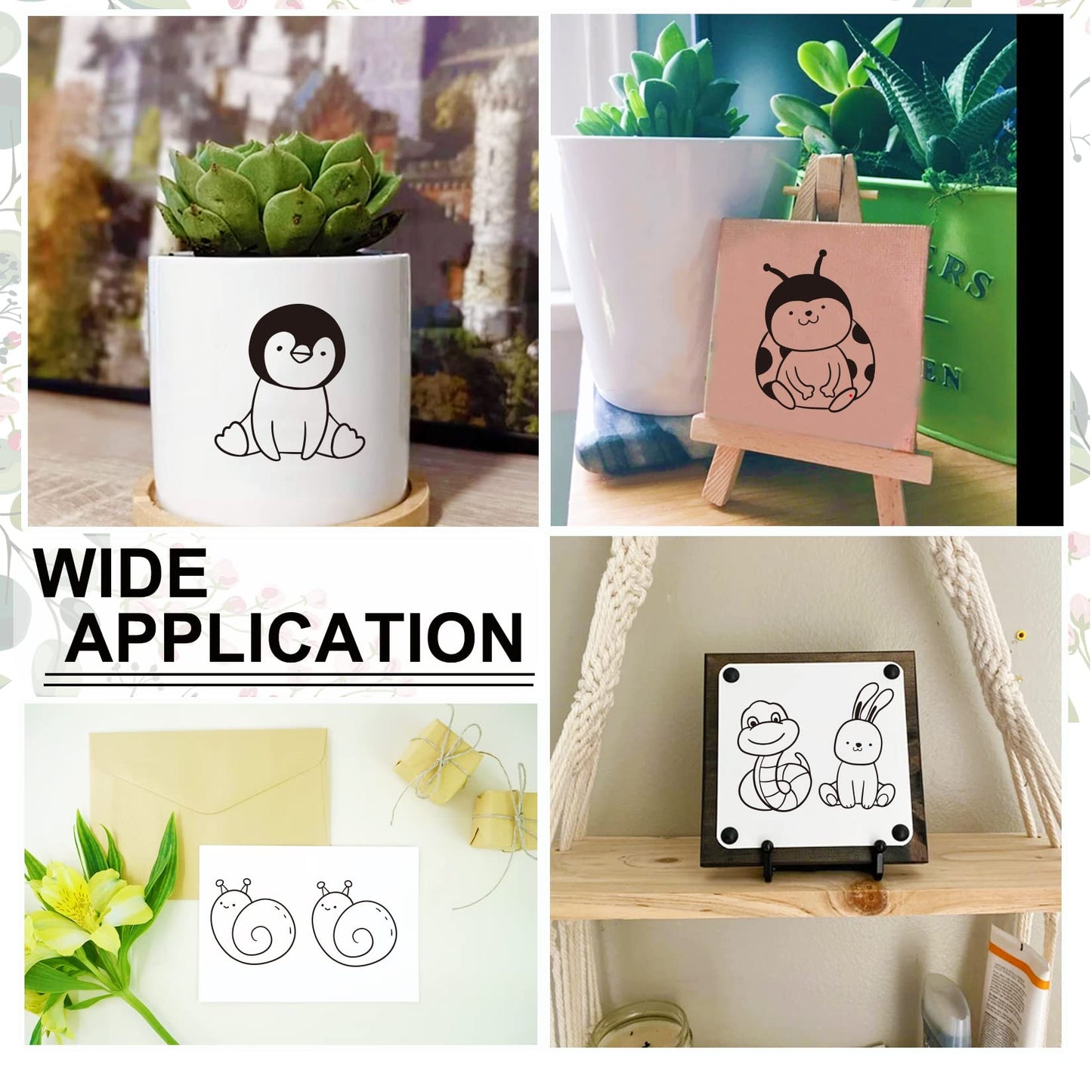 Small Stencils for Painting on Wood Reusable, 3 Inch Reusable Stencil for Craft Ornament Paint Template Stencils for Wall Card Rock Wood Signs Coasters Canvas Home Decor (Cute Animal)