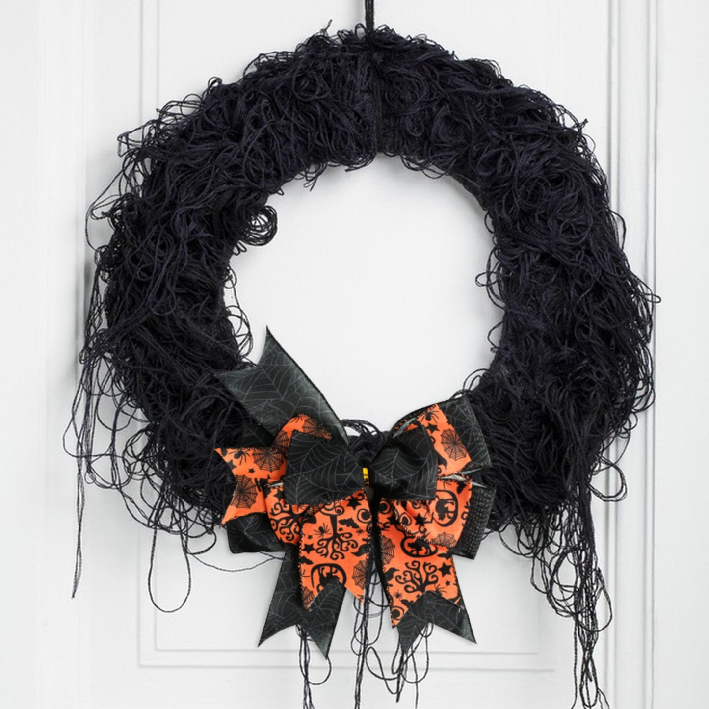 SIMISI RIBBON Halloween Bows for Wreaths Already Made Burlap Bow for Tree Topper, Halloween Decorations (9.5 x 13 inch)