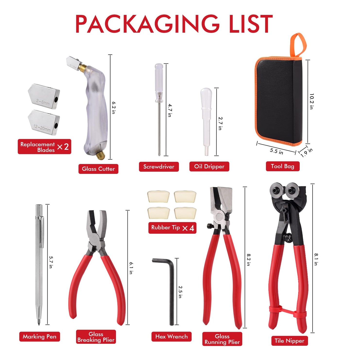 Glass Cutter, Glass Cutting Tool with Tile Nippers for Stained Glass Tiles Mosaic Cutting