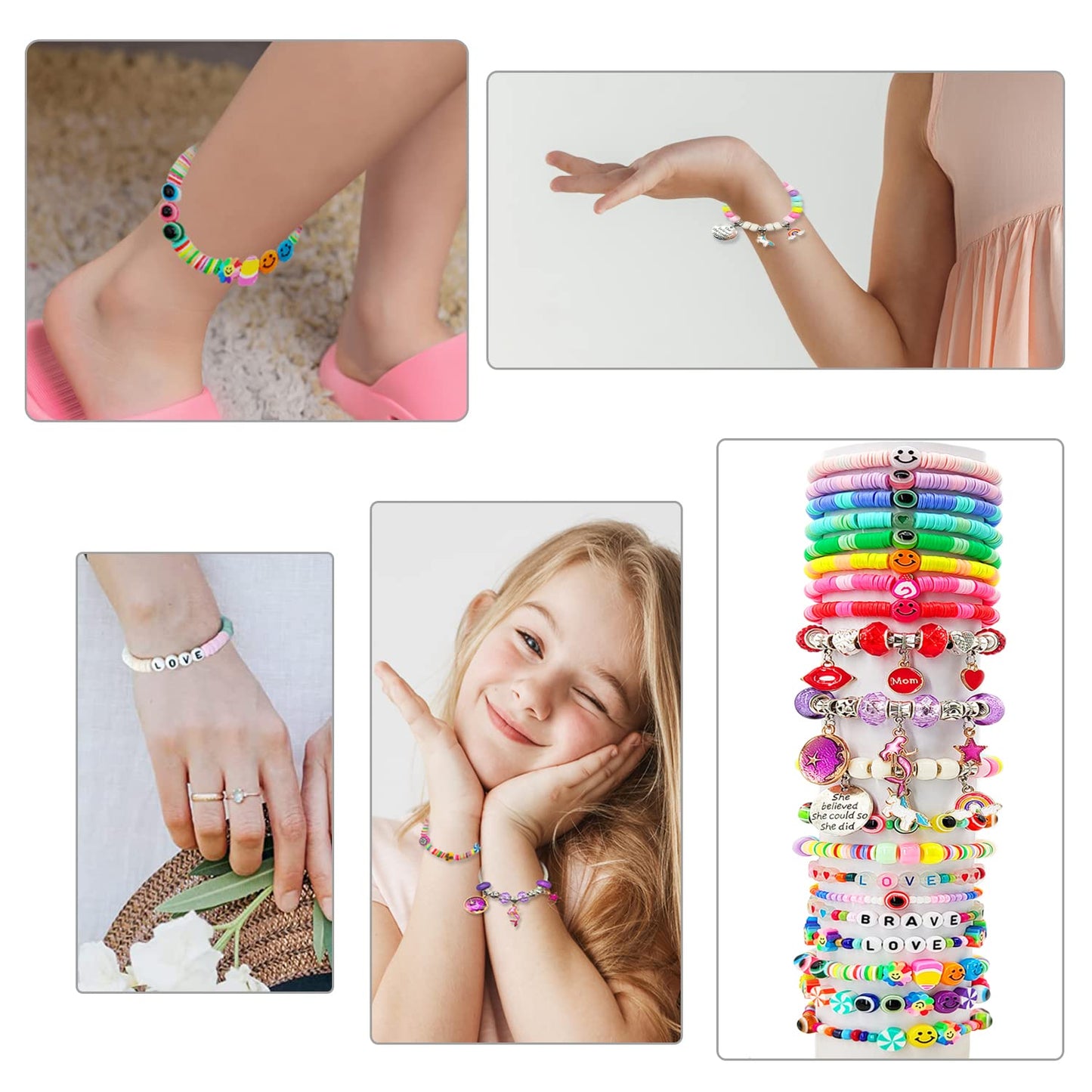 leitait Girls Toys Bracelet Making Kit - 3000pcs Charm Jewelry Making Kit Supplies,Easter Basket Stuffers,Unicorn/Mermaid Crafts Birthday Gifts for Girls Ages 5 6 7 8 9 10 11 12 Years Old