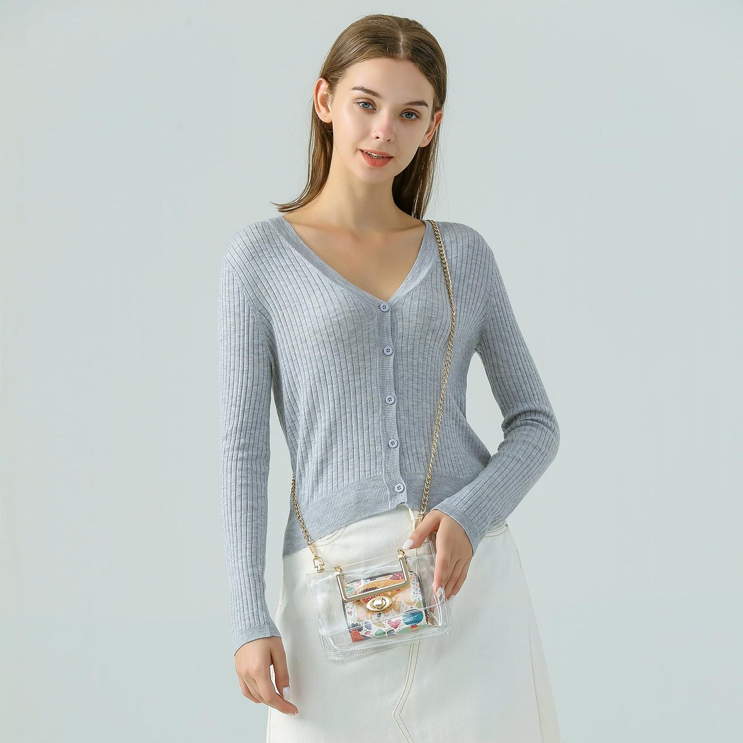 MOETYANG Clear Purse Stadium Approved for Women, Small Clear Crossbody Bag Fashion, Cute See Through Clutch Mini Shoulder Bag