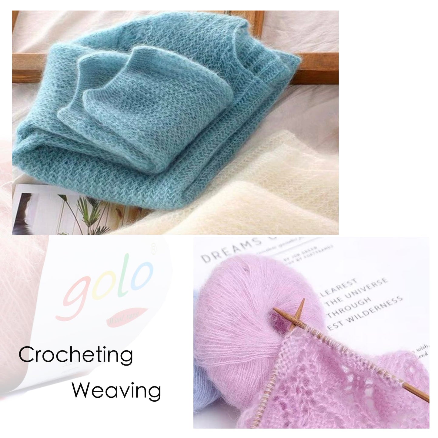 golo Cashmere Yarn for Weaving Mohair Yarn for Hand Knitting Wool Yarn for Weaving