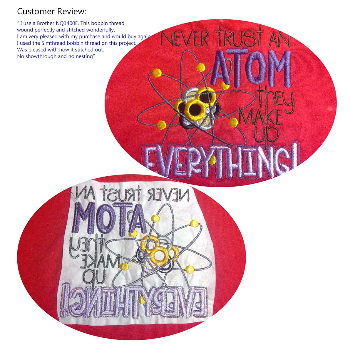 Simthread 2 Bobbin Thread for Sewing and Embroidery Machine 1 Black and 1 White 5500 Yards Each - 60WT Polyester Bobbin Fill Thread Bottom Threads