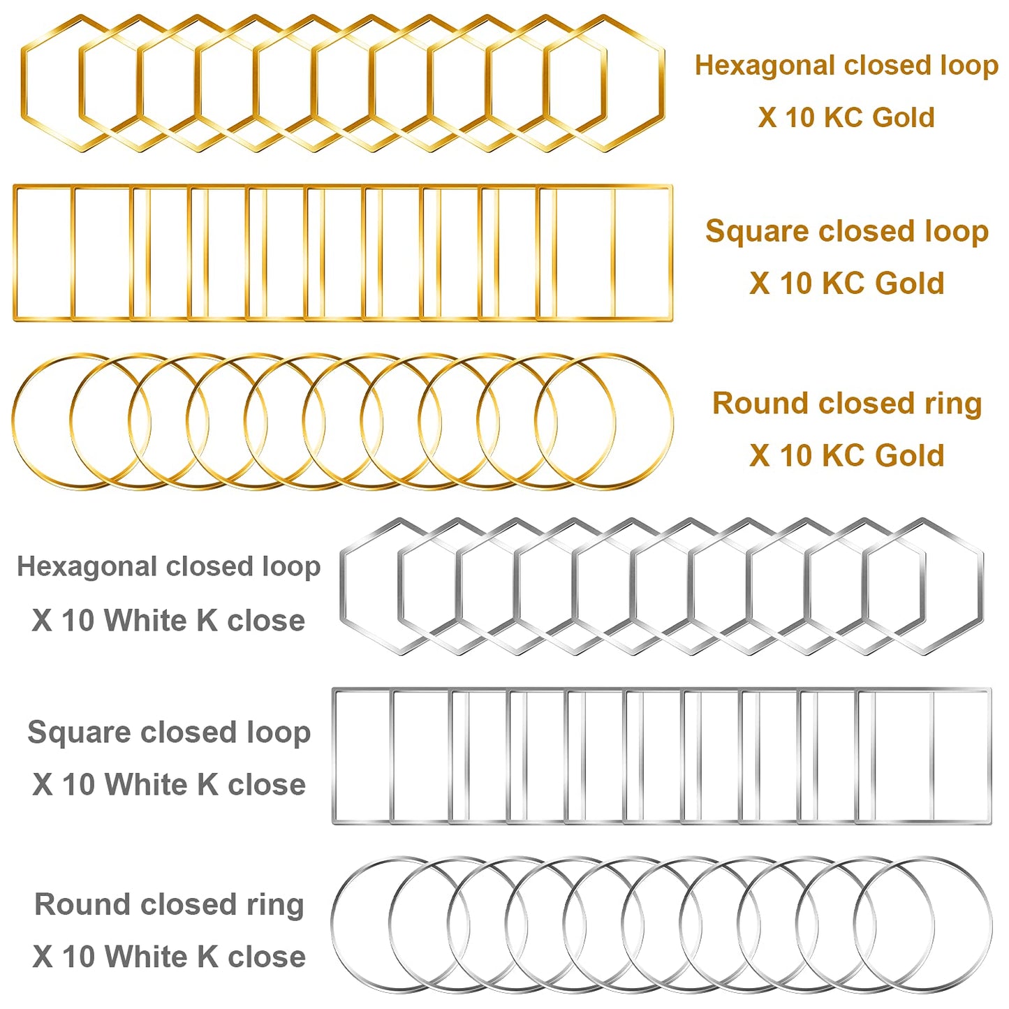 FANMAOUS Earrings Beading Hoop for Jewelry Making, Earrings Findings Hoops Earring Charms Open Bezel Pendant Frame for DIY Craft,Earring Necklace,Crafts Supplies (60 pcs (Round/Square/Hexagon))