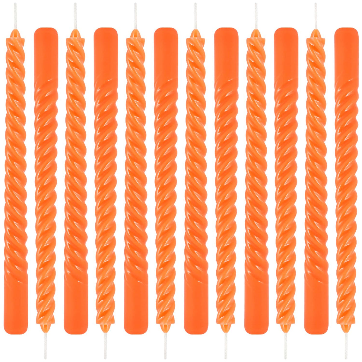 TLNFHRPI 12Pack 10 Inch Orange Spiral Taper Candles