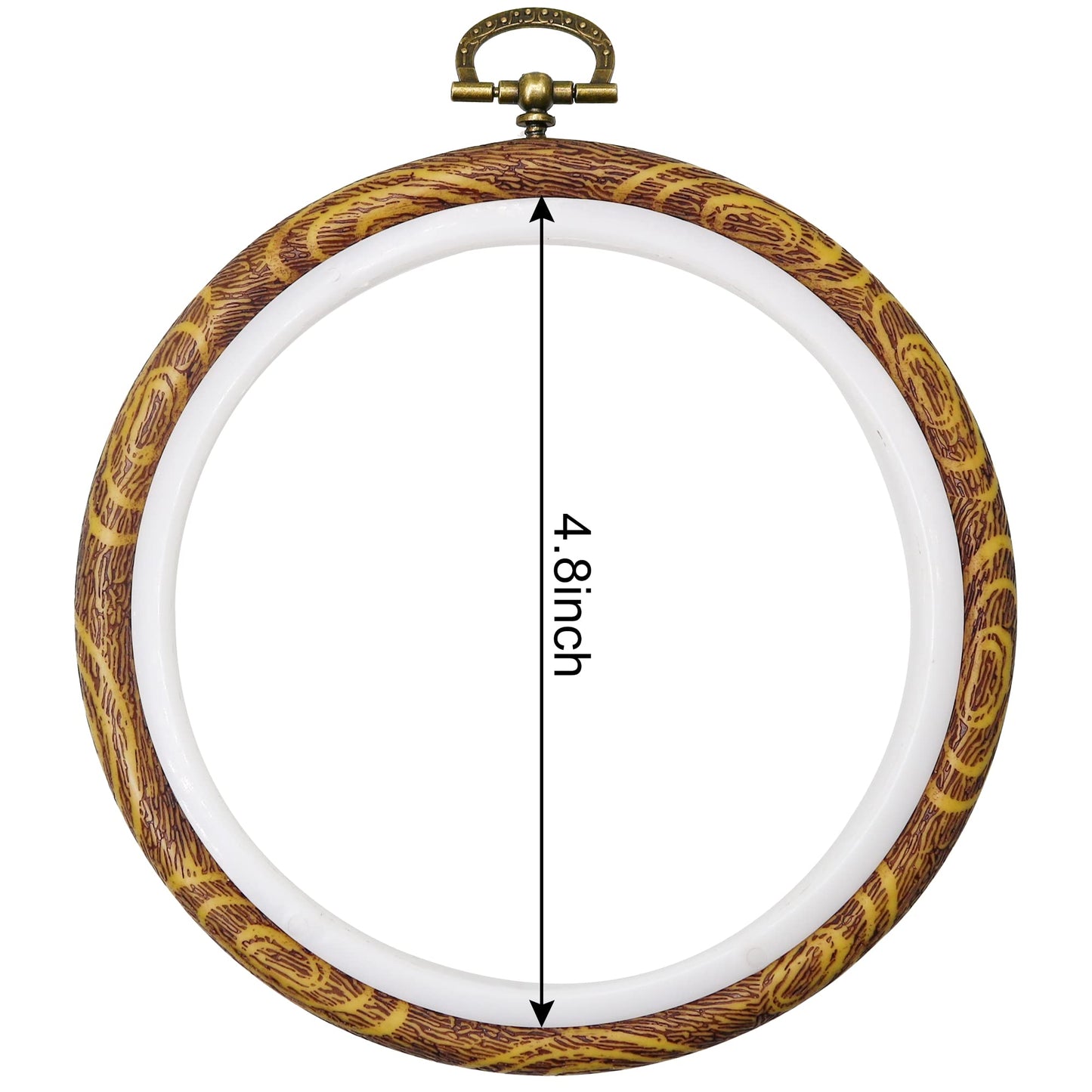 5Inch Round Embroidery Hoops - 5PCS 12CM Decorative Cross Stitch Display Frames, Embroidery Hoops Circle Imitation Wood Craft Sewing Tools