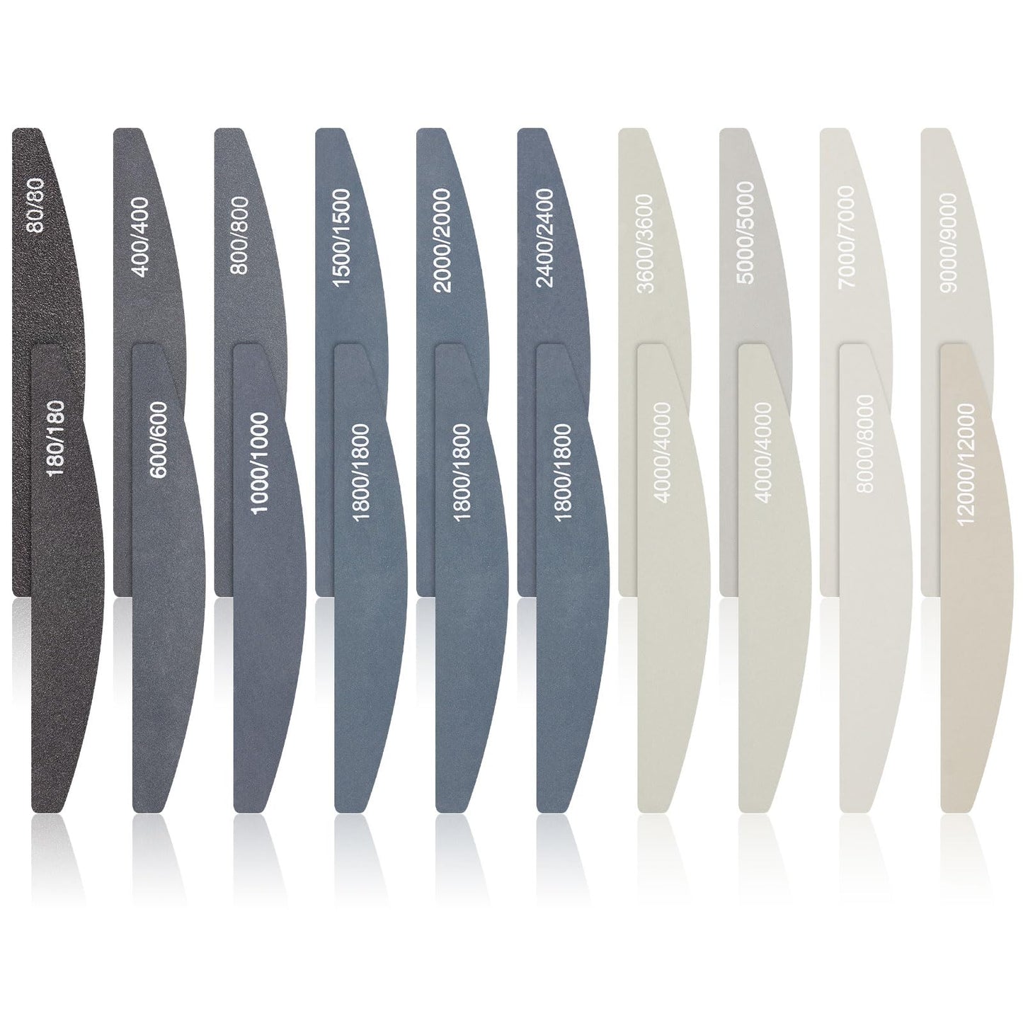 Honoson 20 Pcs Sanding Sticks for Plastic Models Polishing Sticks Assorted Metal and Wood Sanding Tools Accessory for Model Craft Amateur Beginner(Low Grits and High Grits,Moon Style)