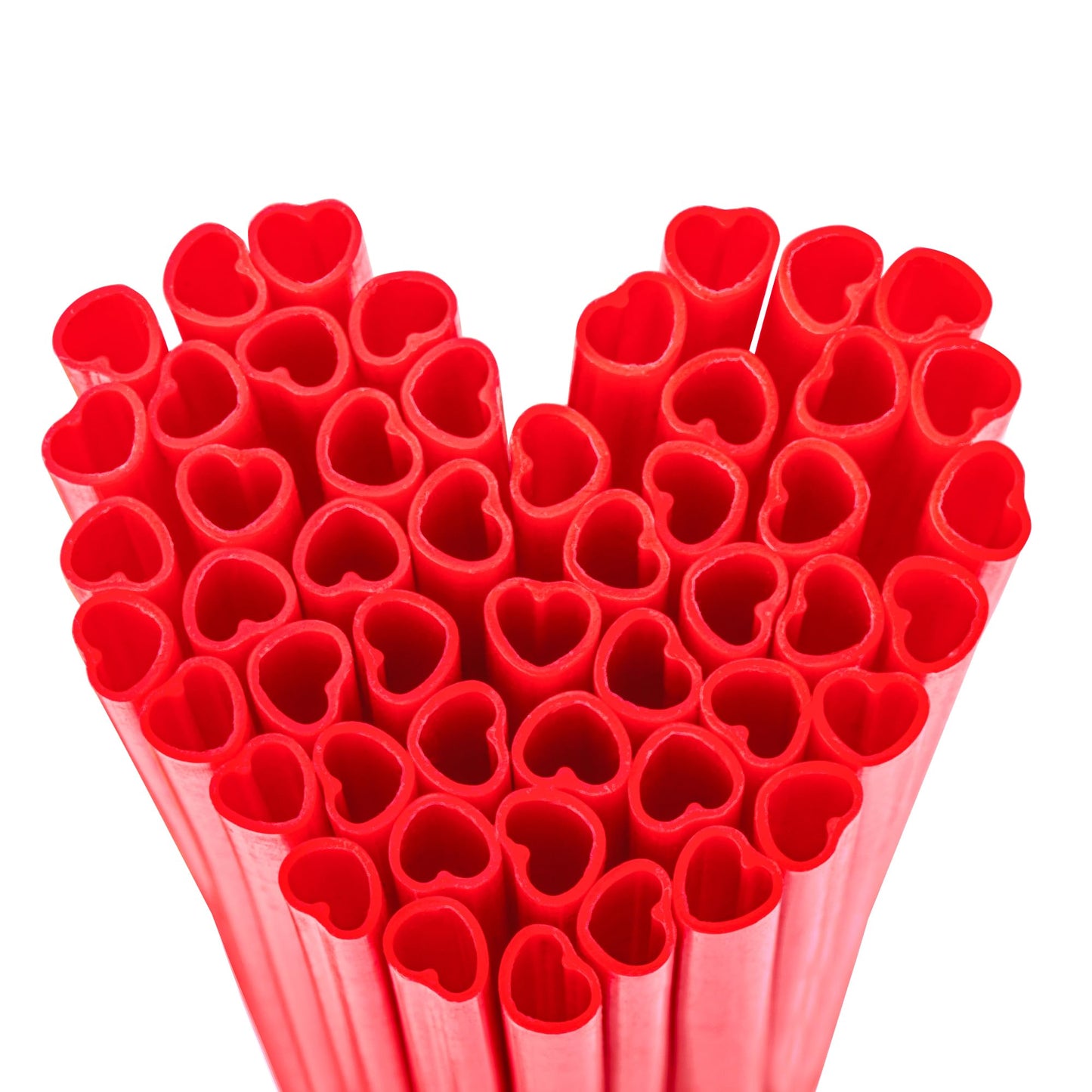 50pcs Red Heart Straws - Wine Glass Straws for Cocktail Parties & Romantic Dinners, Bridal Showers
