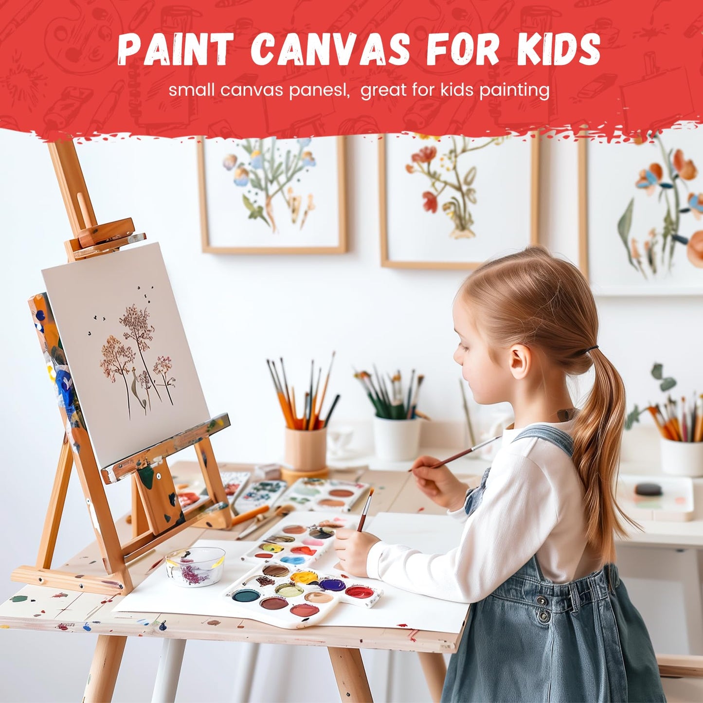 12 Pack 8x10 Canvas Boards for Painting, Blank Canvas Panels Art Painting Supplies - Gesso Primed 100% Cotton for Acrylic Oil Watercolor Tempera Paint