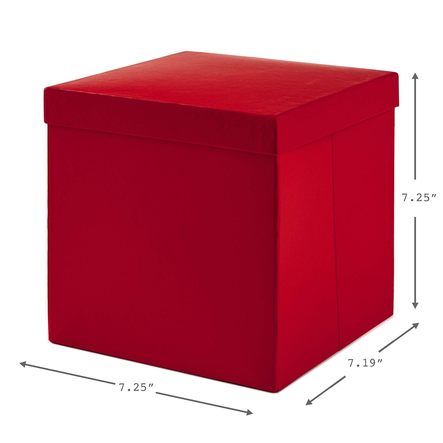 Medium Gift Box with Lid and Shredded Paper Fill (Red 7 inch Box) for Birthdays, Graduations, Anniversaries, Christmas, Valentine's Day, All Occasion