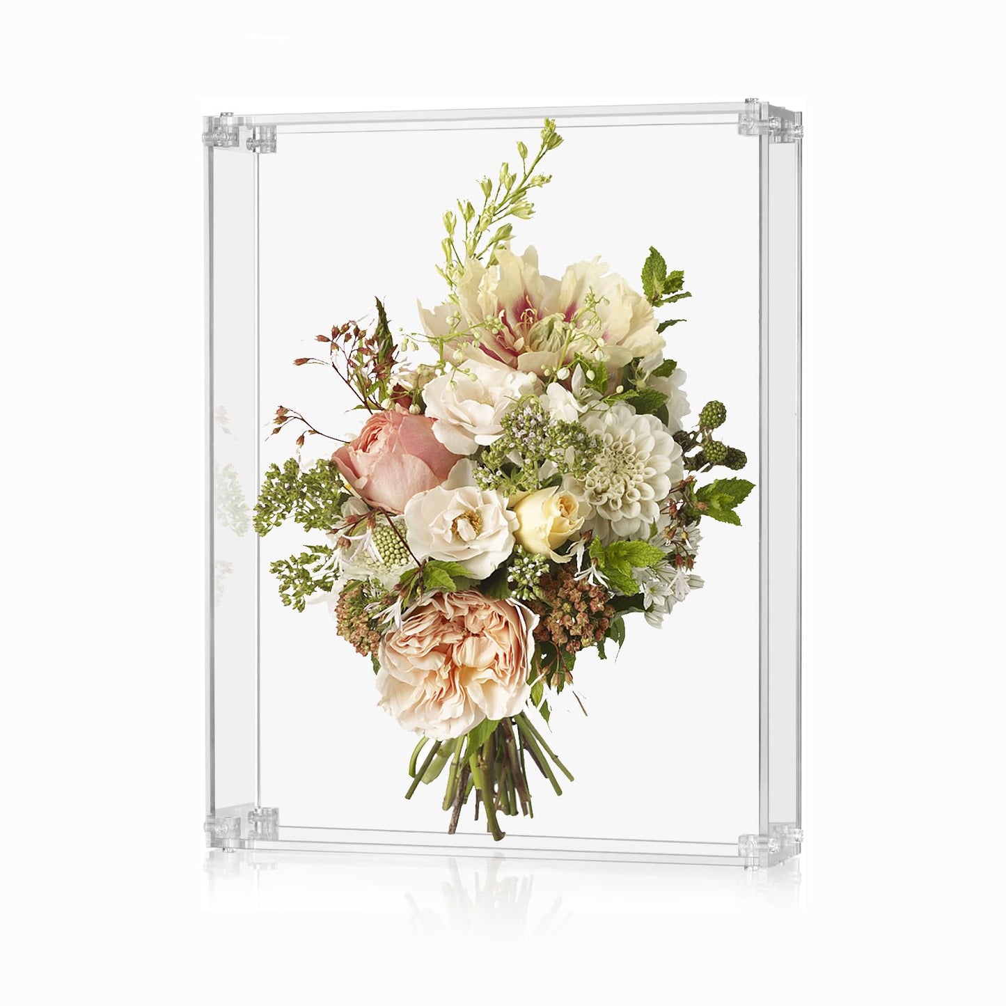 11x14 Acrylic Shadow Box Frame Large 2.5" Deep Shadow Box Display Case Clear Shadowbox Memory Box for Wedding Bouquet,Memorabilia,Dried Flowers,Wall Mount & Tabletop, Easy Assembly, 1 Pack