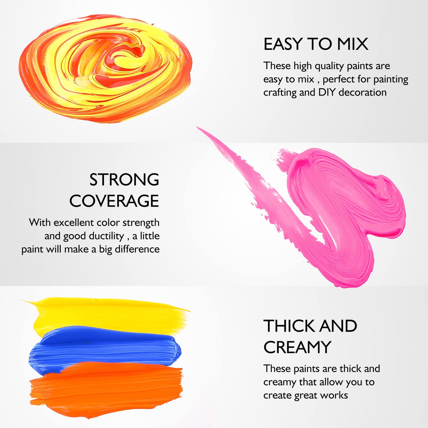 Acrylic Paint Set with 12 Brushes, 24 Colors (120ml, 4oz) Art Craft Paints for Artists Kids Students Beginners & Painters, Canvas Ceramic Wood Rock Painting Art Supplies Kit