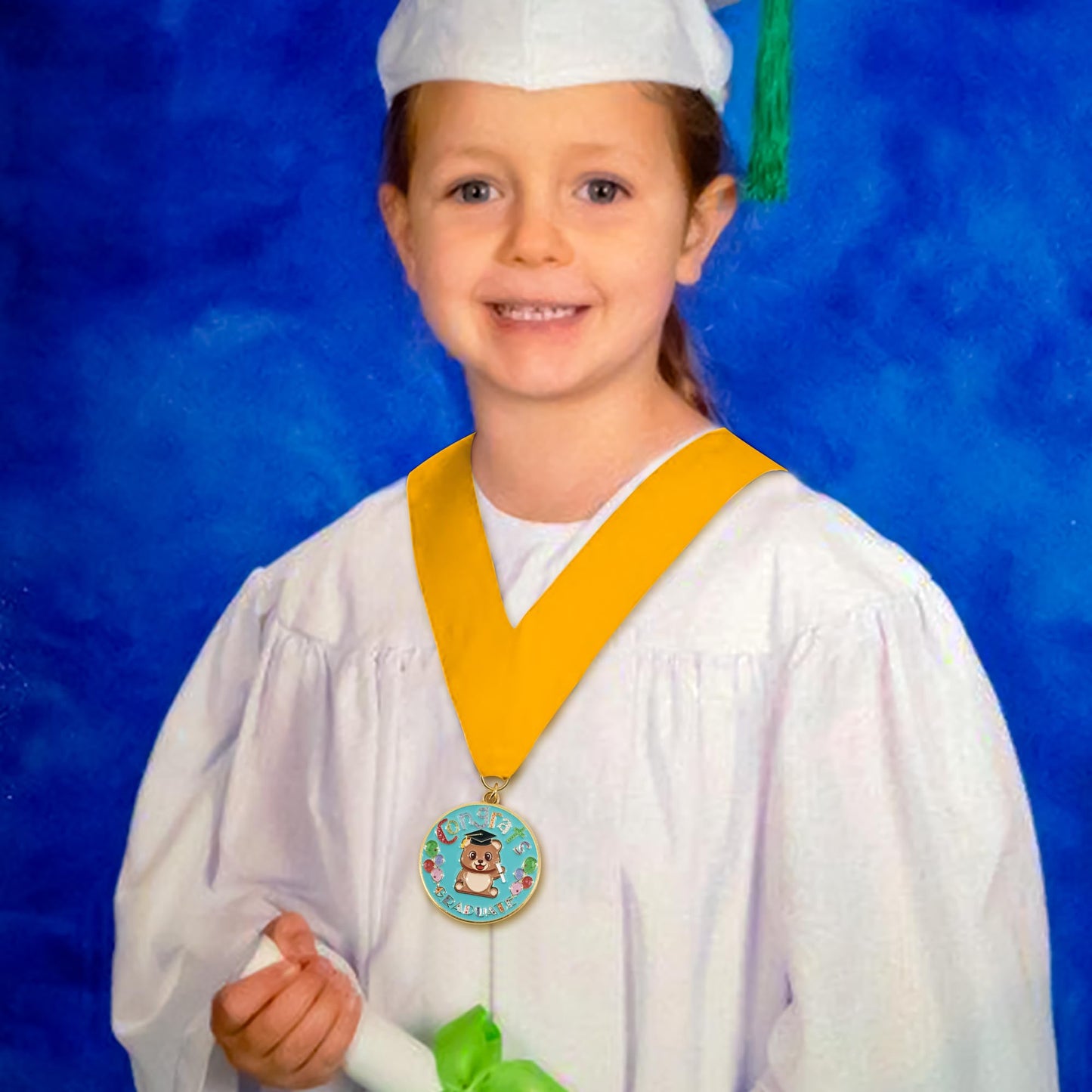 GraduationMall Congrats Kids Graduation Medal with Neck Ribbon,Kindergarten & Preschool Graduation Award Medallion,Party Decoration,1 Piece